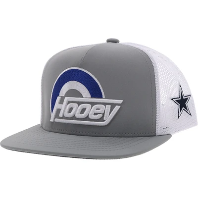 Casquette HOOey Dallas Cowboys Logo Trucker Snapback argent/blanc pour jeune