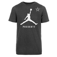 T-shirt Jordan Brand Dak Prescott pour jeunes, gris foncé chiné, avec nom du joueur Dallas Cowboys Lockup