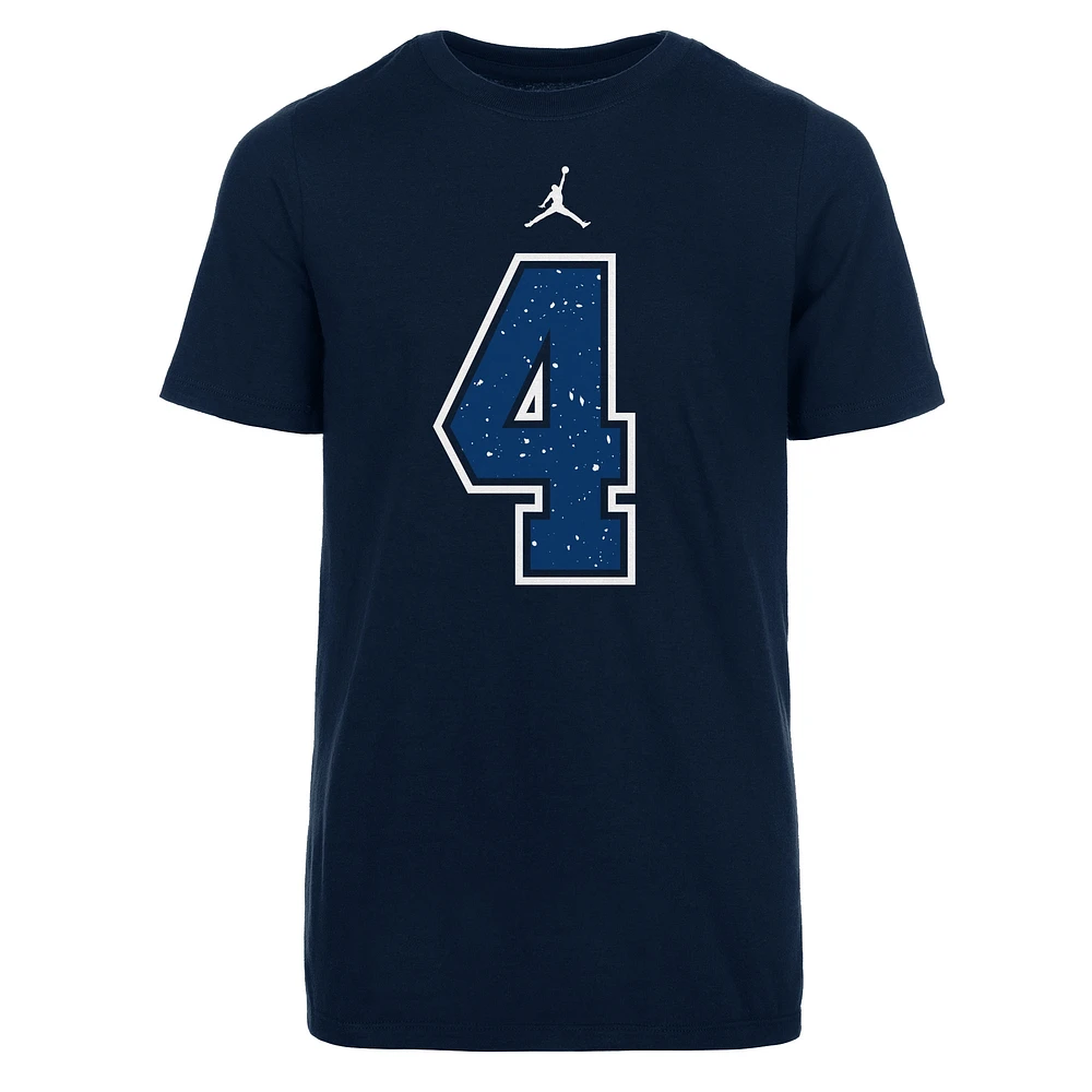 T-shirt avec nom et numéro pour jeunes Jordan Brand Dak Prescott, bleu marine, Dallas Cowboys