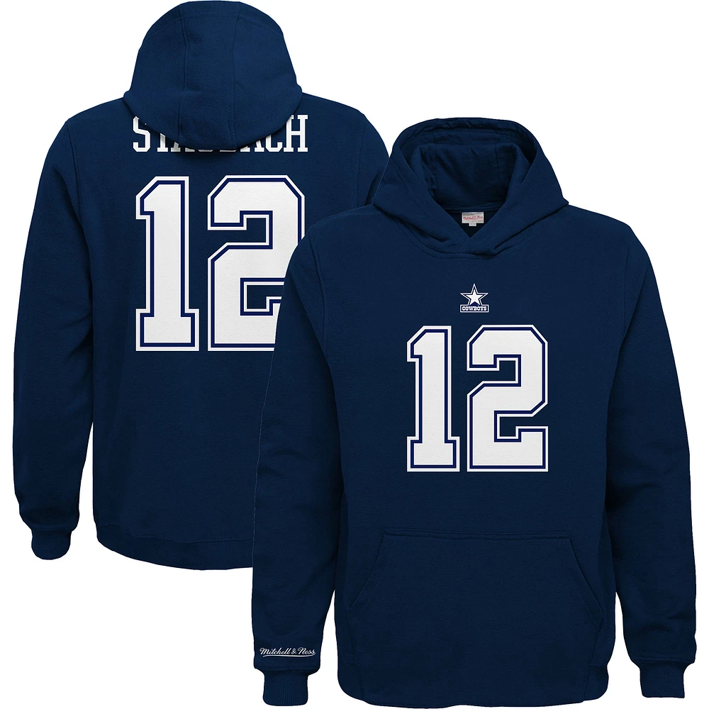 Sweat à capuche avec nom et numéro de joueur retraité des Cowboys Dallas la marine Mitchell & Ness pour jeunes