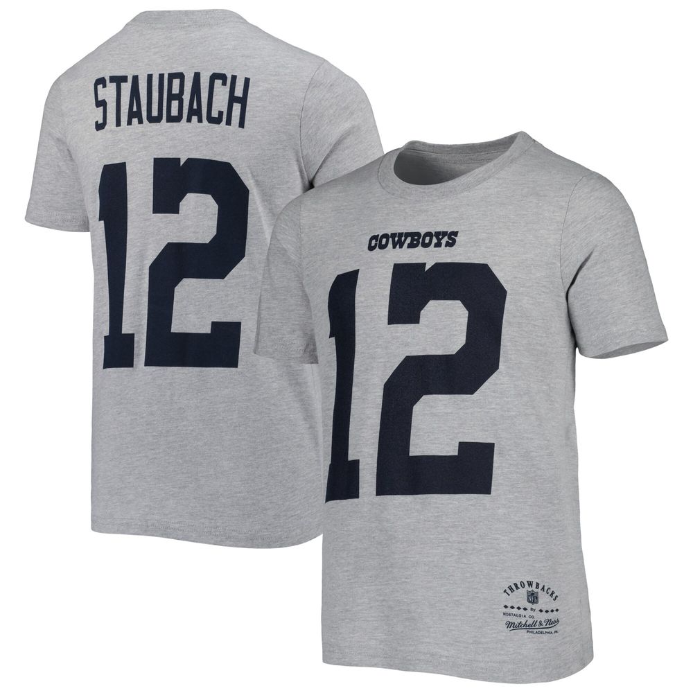 Roger Staubach Dallas Cowboys Mitchell & Ness Youth Retired Retro Player  Name & Number T-Shirt 