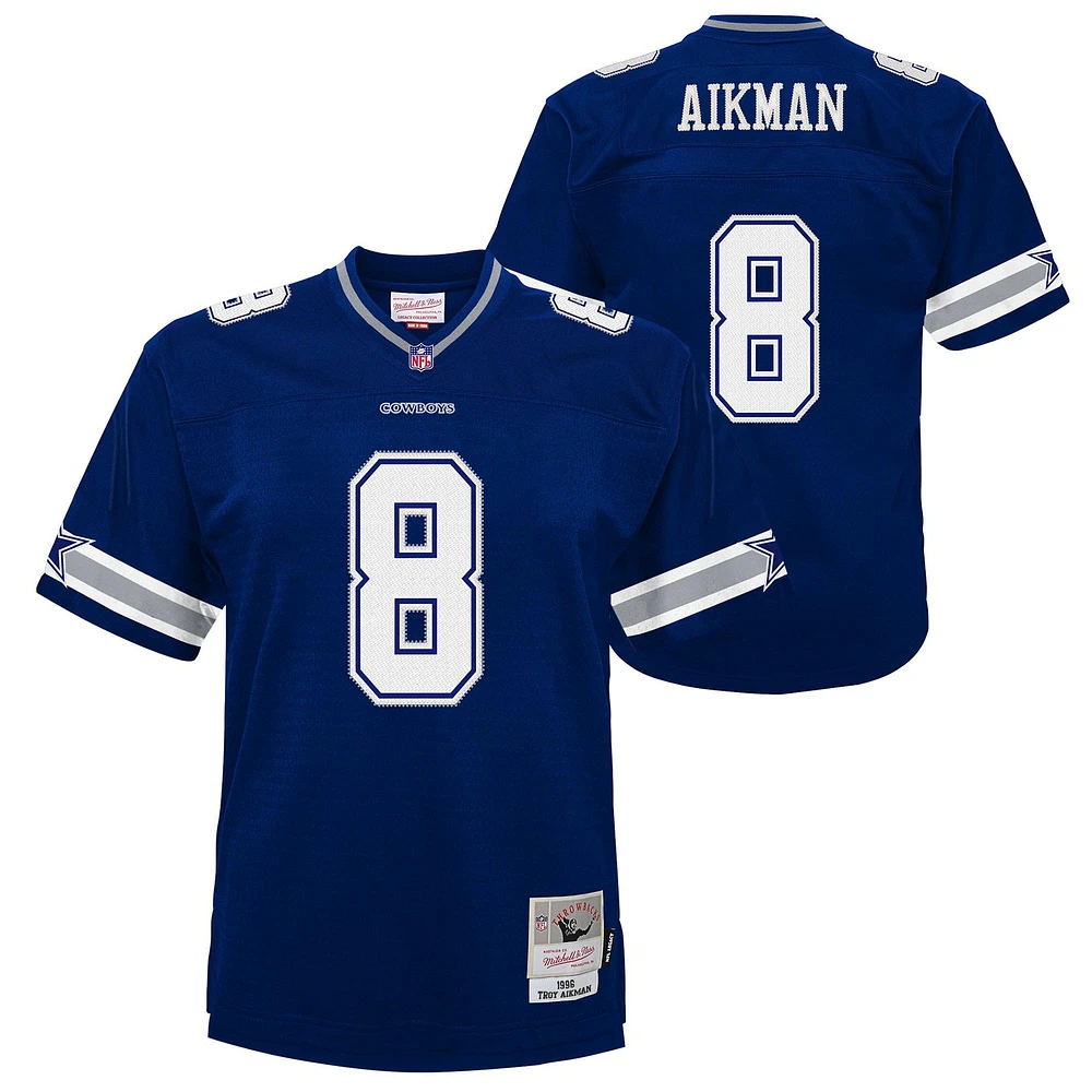 Maillot jeunesse Mitchell & Ness Troy Aikman bleu marine Dallas Cowboys 1996 Legacy