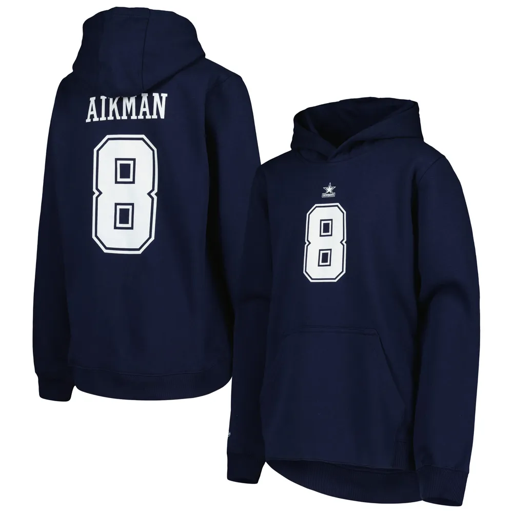 Mitchell & Ness Youth Mitchell & Ness Troy Aikman Navy Dallas Cowboys  Retired Player Name Number Pullover Hoodie