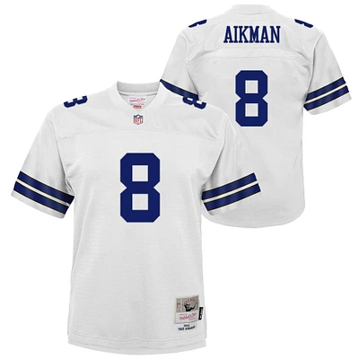 Maillot jeunesse Mitchell & Ness Troy Aikman blanc Dallas Cowboys 1992 Legacy