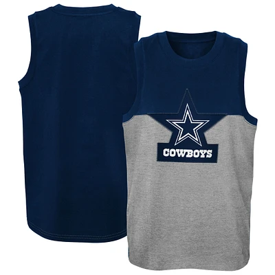 Youth Navy/Gray Dallas Cowboys Revitalize Tank Top