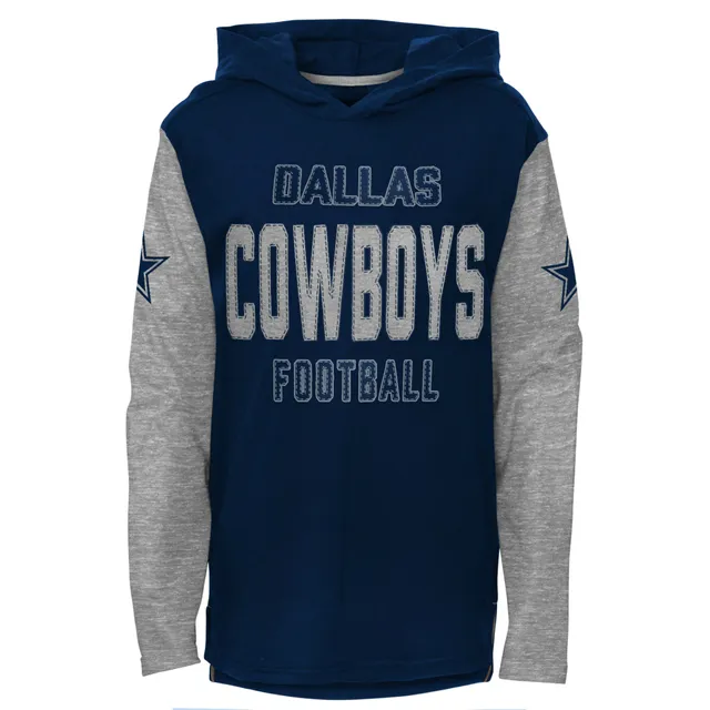 Lids Dallas Cowboys Youth Heritage Long Sleeve Hoodie T-Shirt - Navy