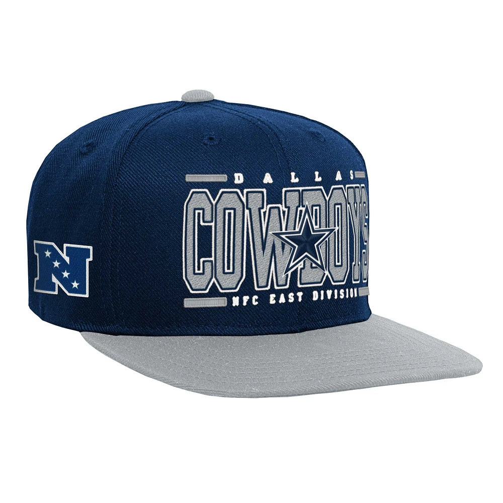 Casquette Snapback rétro Dallas Cowboys bleu marine pour jeunes