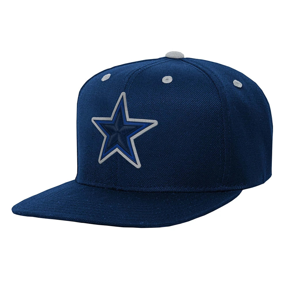 Casquette Snapback à imprimé de l'équipe Dallas Cowboys bleu marine pour jeunes