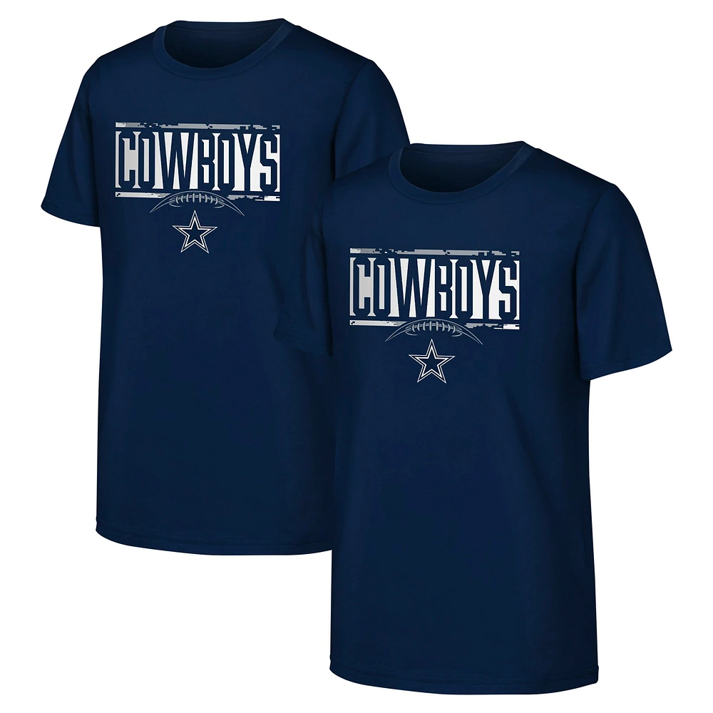 T-shirt bleu marine pour jeunes Dallas Cowboys The Blitz