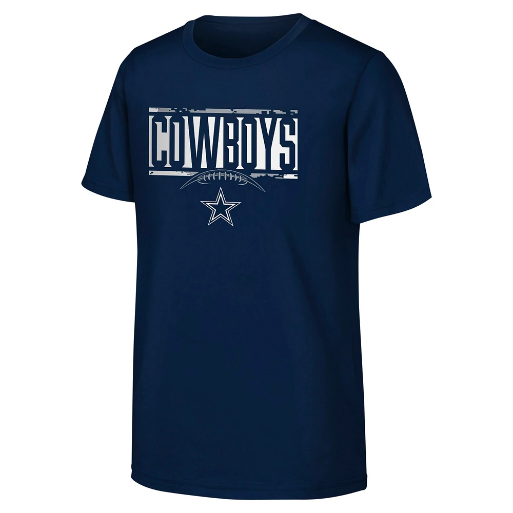 T-shirt bleu marine pour jeunes Dallas Cowboys The Blitz