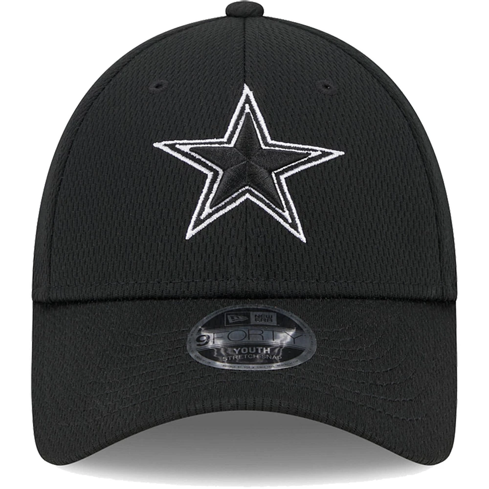 Youth New Era Black Dallas Cowboys  Main B-Dub 9FORTY Adjustable Hat