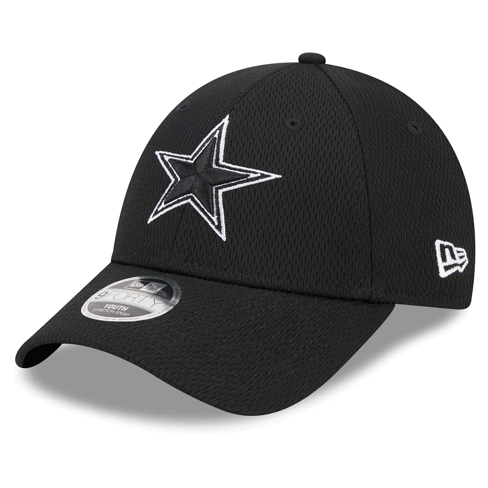 Casquette ajustable New Era noire Dallas Cowboys Main B-Dub 9FORTY pour jeunes