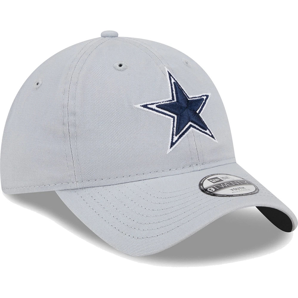 Casquette réglable New Era Dallas Cowboys Main Core Classic 2.0 9TWENTY grise pour jeune