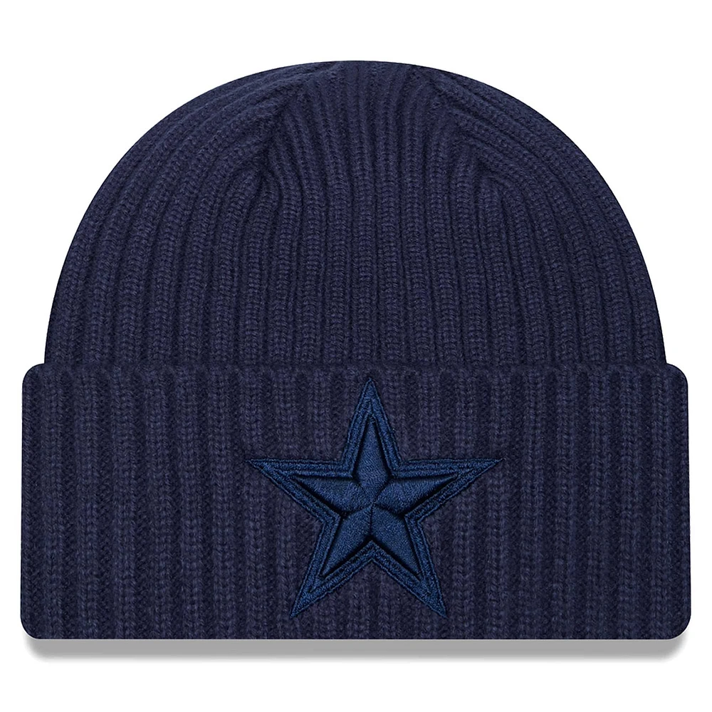 Bonnet en tricot à revers bleu marine Dallas Cowboys Color Pack New Era pour jeune