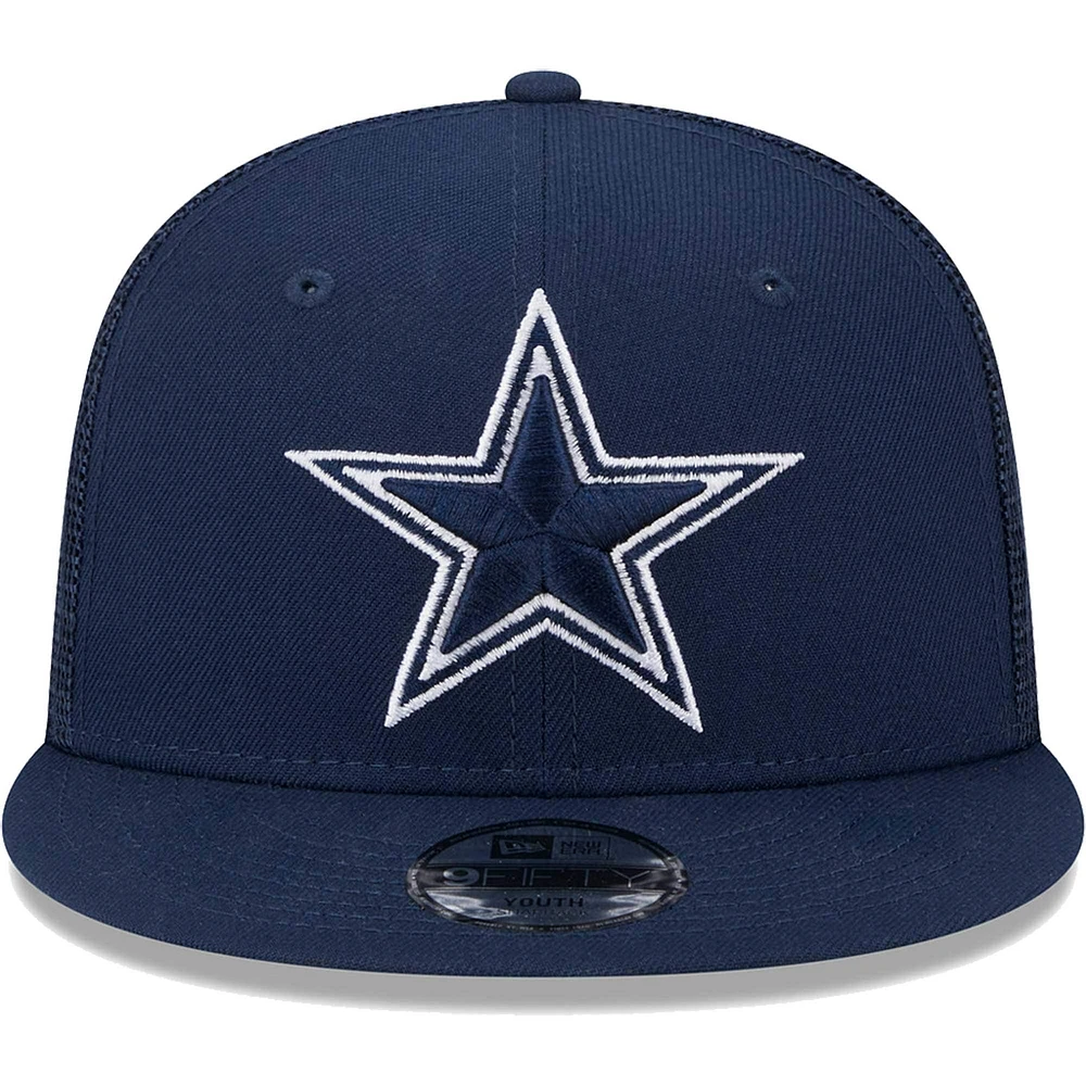 Casquette snapback 9FIFTY Main Trucker Main Trucker des Dallas Cowboys New Era bleu marine pour jeune
