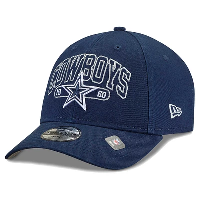 Youth New Era Navy Dallas Cowboys Outline 9FORTY Adjustable Hat