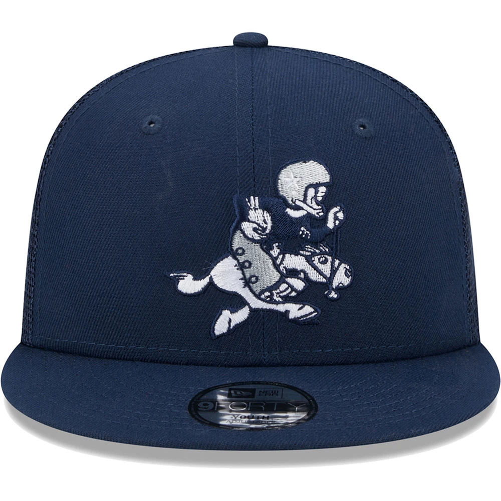 Casquette snapback 9FIFTY pour jeune New Era bleu marine Dallas Cowboys Retro Joe Main Trucker