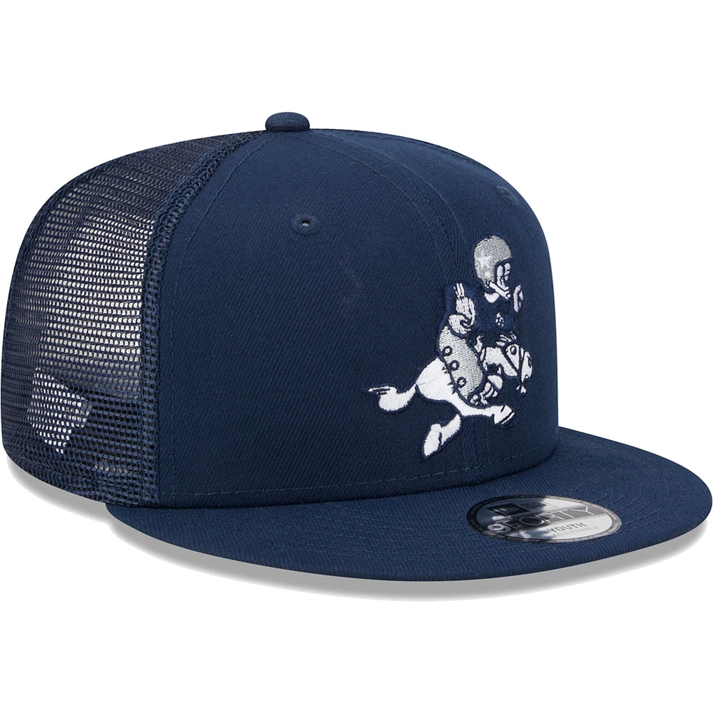 Casquette snapback 9FIFTY pour jeune New Era bleu marine Dallas Cowboys Retro Joe Main Trucker