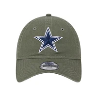 Casquette ajustable Main 9TWENTY des Cowboys de Dallas de New Era pour jeunes, olive