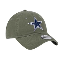 Casquette ajustable Main 9TWENTY des Cowboys de Dallas de New Era pour jeunes, olive