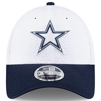 Youth New Era White/Navy Dallas Cowboys 2024 NFL Training Camp 9FORTY Adjustable Hat