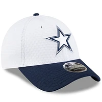 Youth New Era White/Navy Dallas Cowboys 2024 NFL Training Camp 9FORTY Adjustable Hat