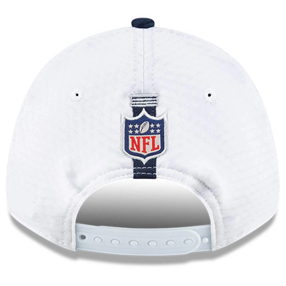 Youth New Era White/Navy Dallas Cowboys 2024 NFL Training Camp 9FORTY Adjustable Hat