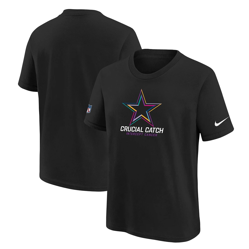 T-shirt Nike noir pour jeunes Dallas Cowboys 2024 NFL Crucial Catch