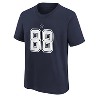 T-shirt de performance avec nom et numéro joueur des Dallas Cowboys Nike CeeDee Lamb Navy pour jeune