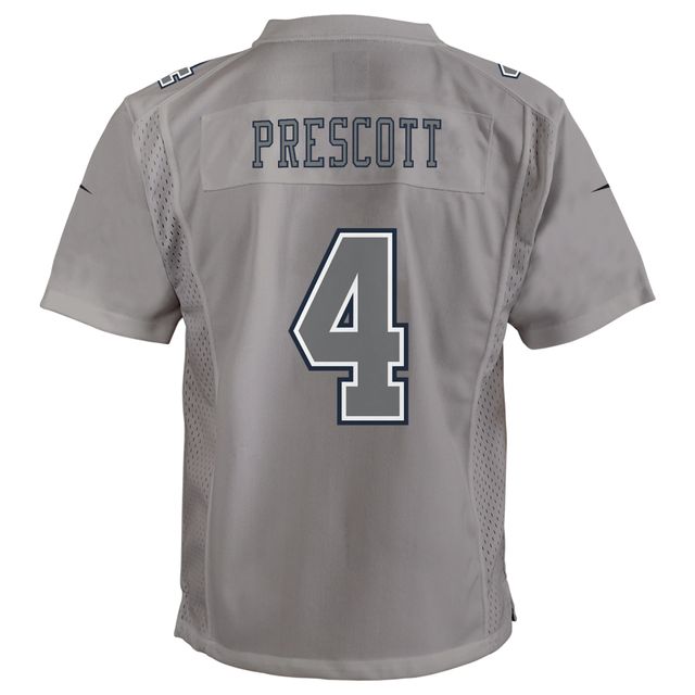 Maillot de jeu Atmosphere Dallas Cowboys Nike Dak Prescott gris pour jeune