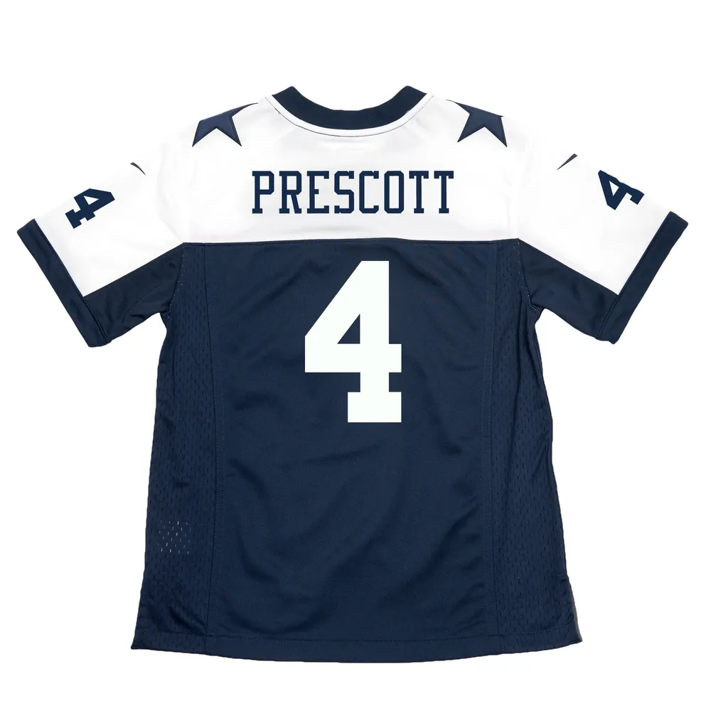 Maillot de match Nike Dak Prescott pour jeunes, bleu marine, Dallas Cowboys