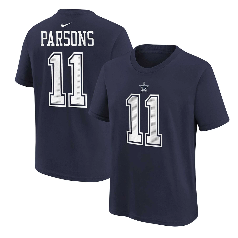 T-shirt Nike Micah Parsons pour enfant avec nom et numéro de joueur des Detroit Lions, bleu