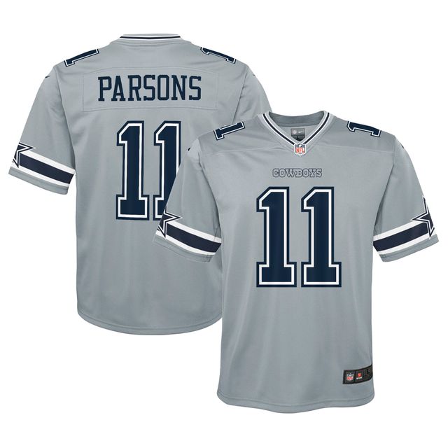 Maillot de jeu inversé Nike Micah Parsons pour jeunes des Dallas Cowboys, gris