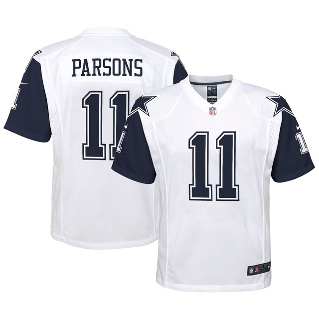 Maillot de jeu alternatif Nike Micah Parsons pour jeunes des Dallas Cowboys, blanc