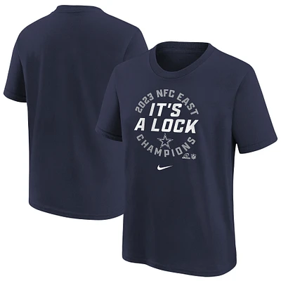 Youth Nike  Navy Dallas Cowboys 2023 NFC East Division Champions Locker Room Trophy Collection T-Shirt