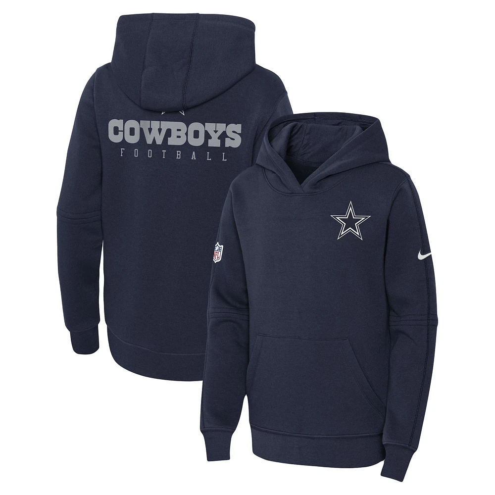 Sweat à capuche Nike Dallas Cowboys Club Fleece bleu marine pour jeune