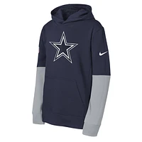 Sweat à capuche Nike bleu marine Dallas Cowboys Club pour jeunes