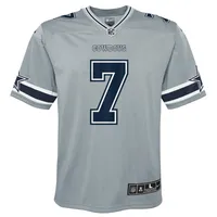 Maillot de jeu inversé Nike Trevon Diggs pour jeunes des Cowboys Dallas, argent