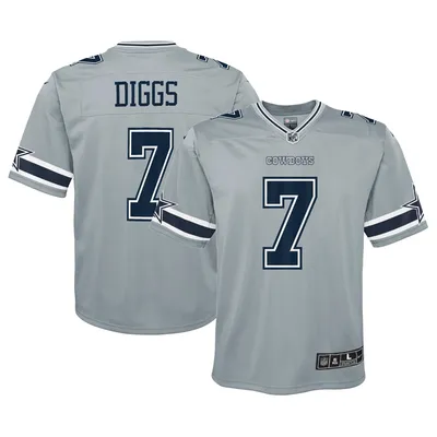 Maillot de jeu inversé Nike Trevon Diggs pour jeunes des Cowboys Dallas, argent