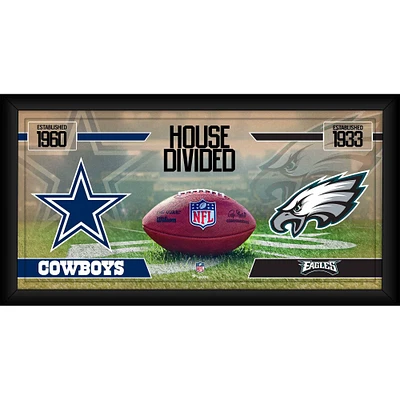 Collage de football encadré 10" x 20" des Cowboys de Dallas contre les Eagles de Philadelphie