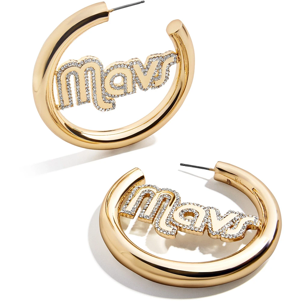 BaubleBar Dallas Mavericks Logo Large Hoop Earrings