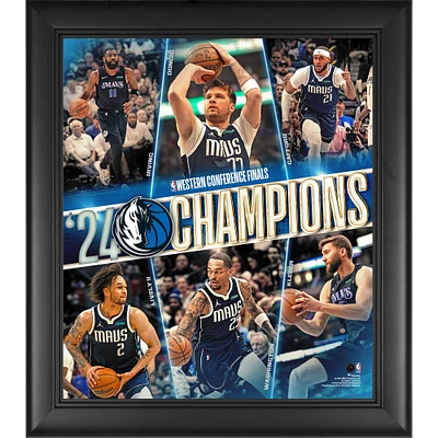 Collage encadré 15" x 17" des champions de la Conférence Ouest 2024 des Dallas Mavericks