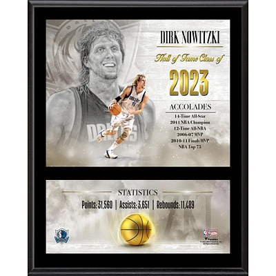 Plaque de joueur classique en bois dur sublimée de 12" x 15" des Dallas Mavericks de Dirk Nowitzki