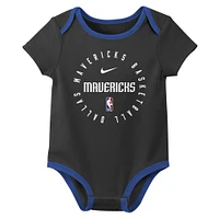 Infant Nike Dallas Mavericks Three-Pack Bodysuit Set