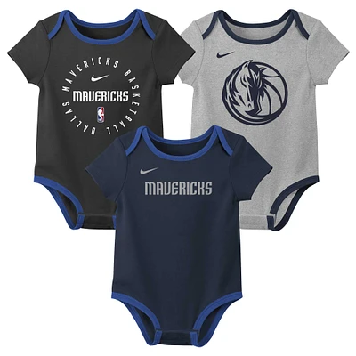 Lot de trois bodies pour bébé Nike Dallas Mavericks