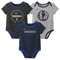 Infant Nike Dallas Mavericks Three-Pack Bodysuit Set