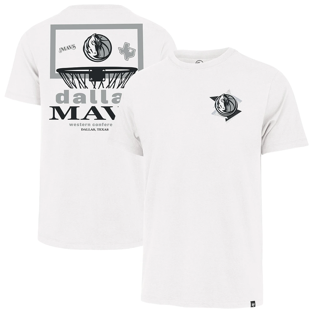 Men's '47  White Dallas Mavericks City Edition Backboard Franklin T-Shirt