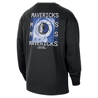 T-shirt à manches longues surdimensionné Nike Dallas Mavericks Courtside pour homme, noir