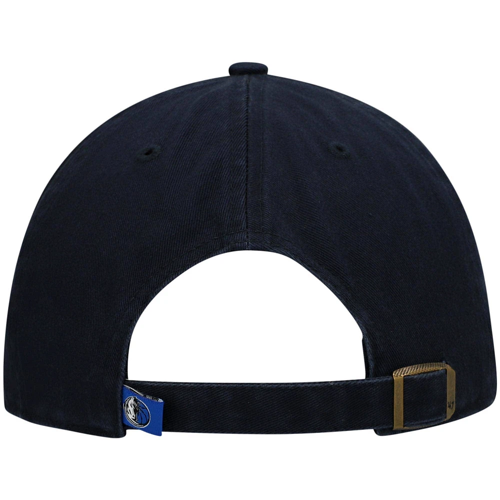 Men's '47 Navy Dallas Mavericks Logo Clean Up Adjustable Hat