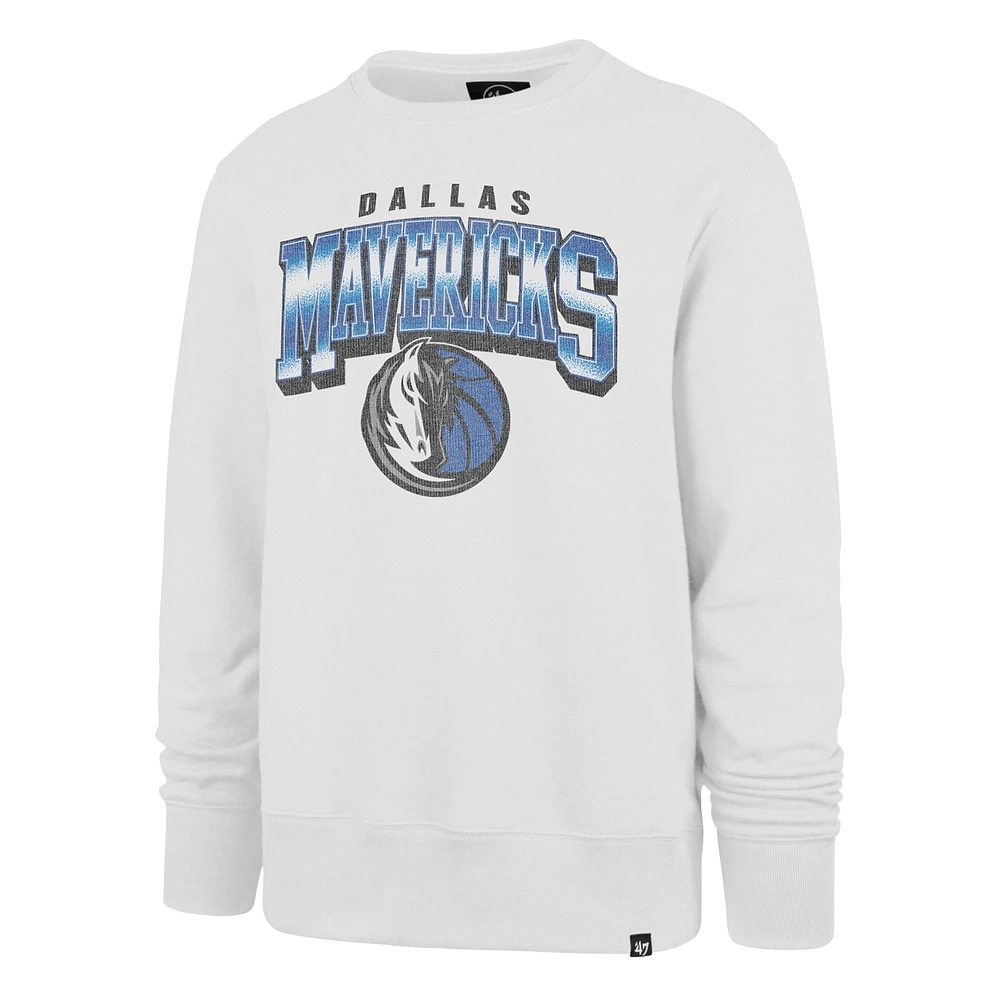 Men's '47 White Dallas Mavericks Spotlight Headline Pullover Sweatshirt